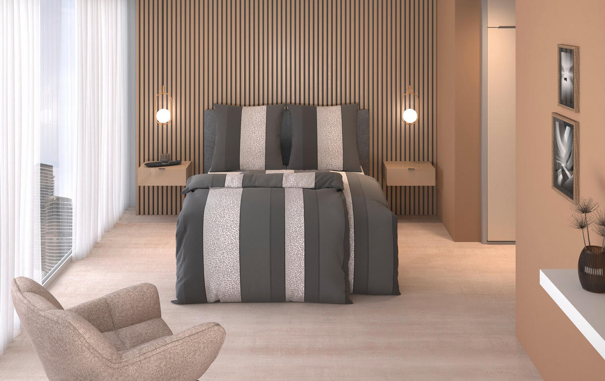 BETTWÄSCHE Flanell 135/200 cm  - Anthrazit, Textil (135/200cm) - Dieter Knoll