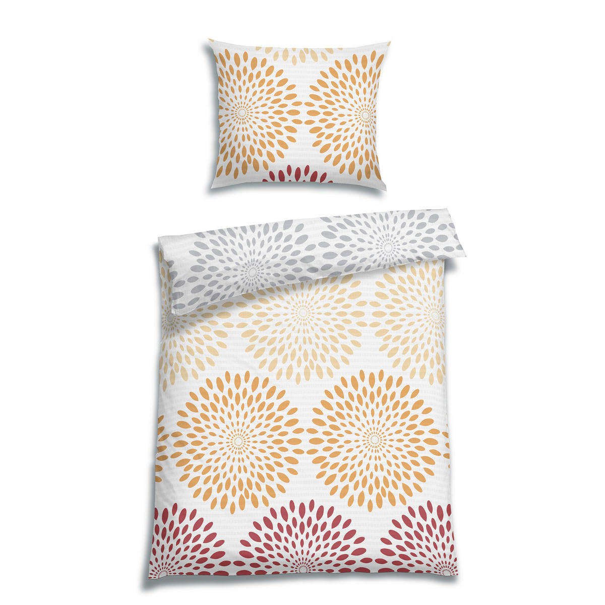 BETTWÄSCHE Seersucker 140/200 cm  - Orange/Weiß, Basics, Textil (140/200cm) - Florella