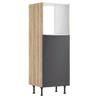 GERÄTEUMBAUSCHRANK 60/176,6/58,1 cm  in Anthrazit, Wildeiche  - Wildeiche/Edelstahlfarben, Basics, Holzwerkstoff/Metall (60/176,6/58,1cm) - Optifit