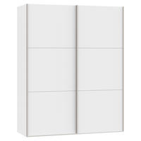 SCHWEBETÜRENSCHRANK  in Weiß  - Edelstahlfarben/Weiß, Design, Holzwerkstoff (203/195/65cm) - Carryhome