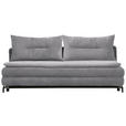 SCHLAFSOFA  in Webstoff Hellgrau  - Hellgrau/Schwarz, MODERN, Textil/Metall (208/73/92/102cm) - Novel