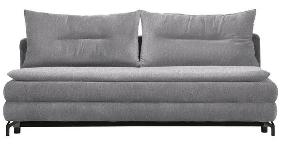 SCHLAFSOFA  in Webstoff Hellgrau  - Hellgrau/Schwarz, MODERN, Textil/Metall (208/73/92/102cm) - Novel