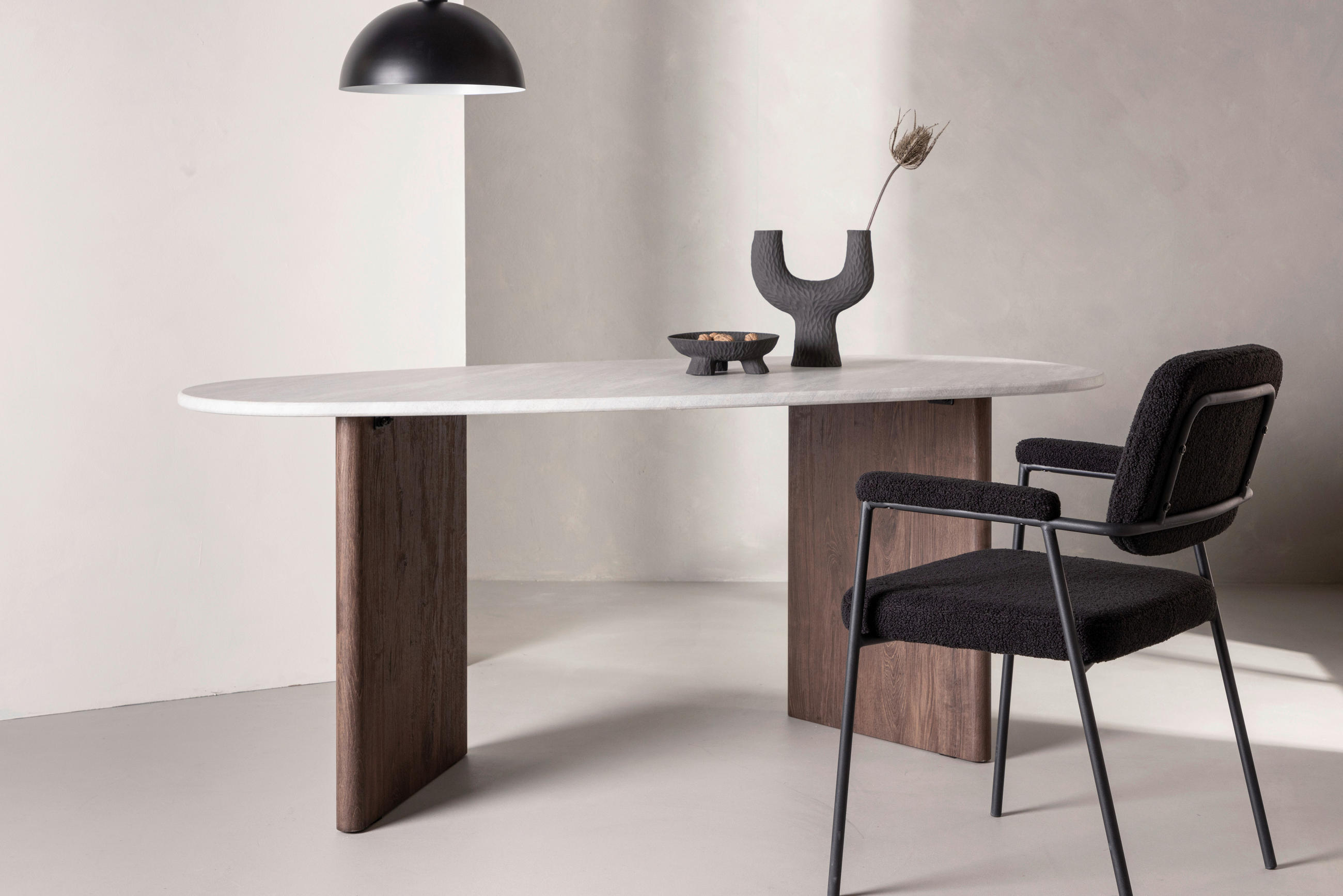 MATBORD i trä, träbaserade material 180/90/75 cm   - vit/mörkbrun, Design, trä/träbaserade material (180/90/75cm) - Niels Andersson
