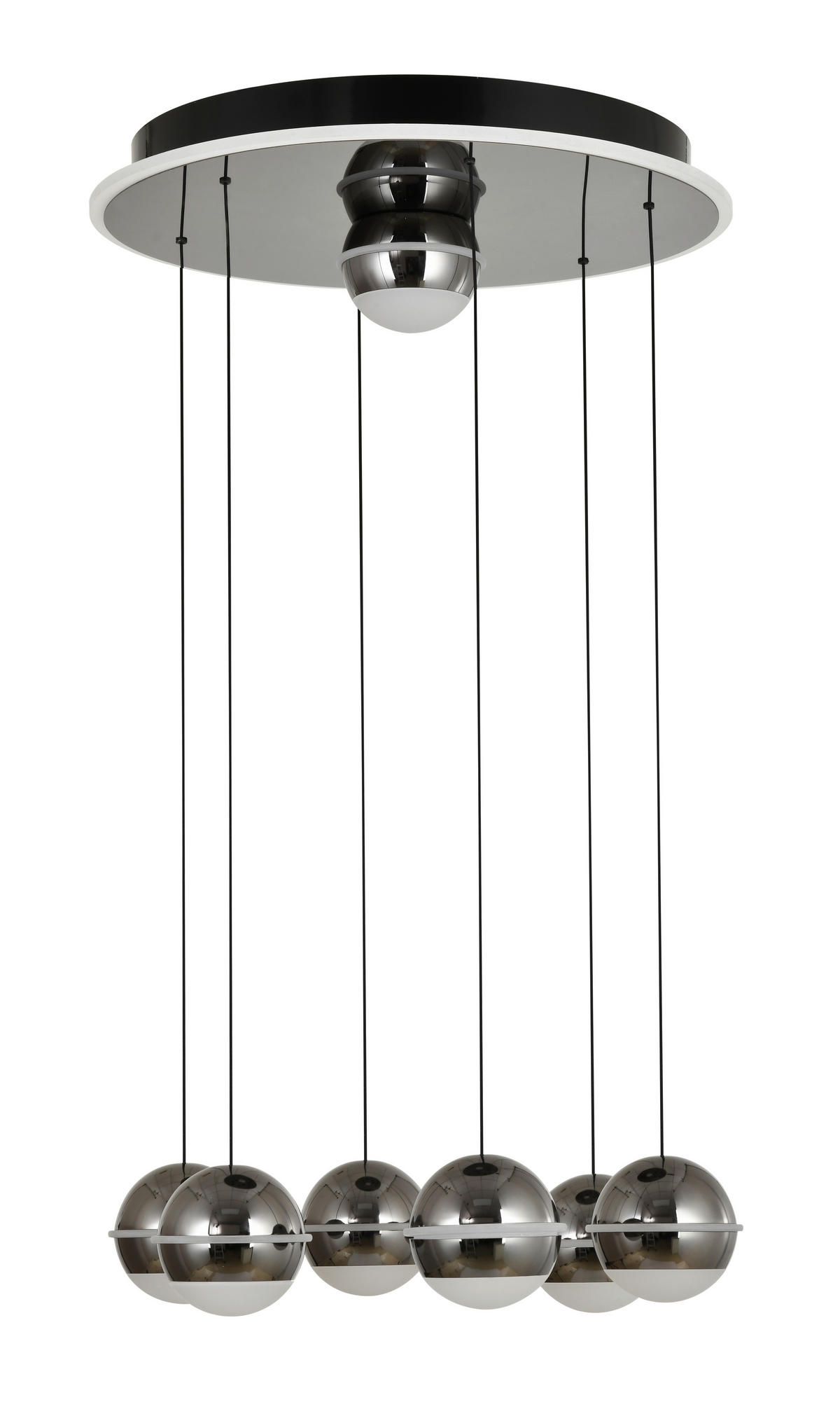 LED-HÄNGELEUCHTE Biarritz 46/150/46 cm  - Schwarzchrom, Design, Kunststoff/Metall (46/150/46cm)