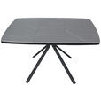 ESSTISCH in Metall, Keramik, Holzwerkstoff 90-130/90/76 cm  - Schwarz/Grau, Design, Keramik/Holzwerkstoff (90-130/90/76cm) - Novel