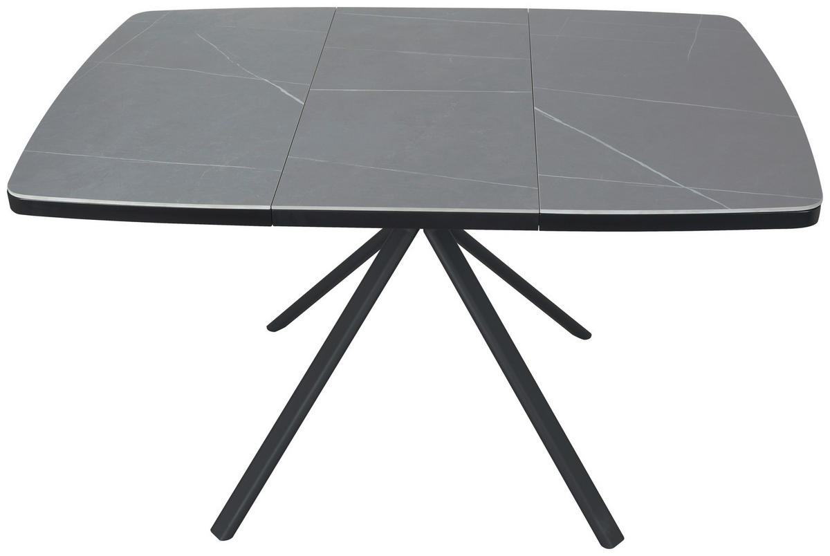 ESSTISCH in Metall, Keramik, Holzwerkstoff 90-130/90/76 cm  - Schwarz/Grau, Design, Keramik/Holzwerkstoff (90-130/90/76cm) - Novel