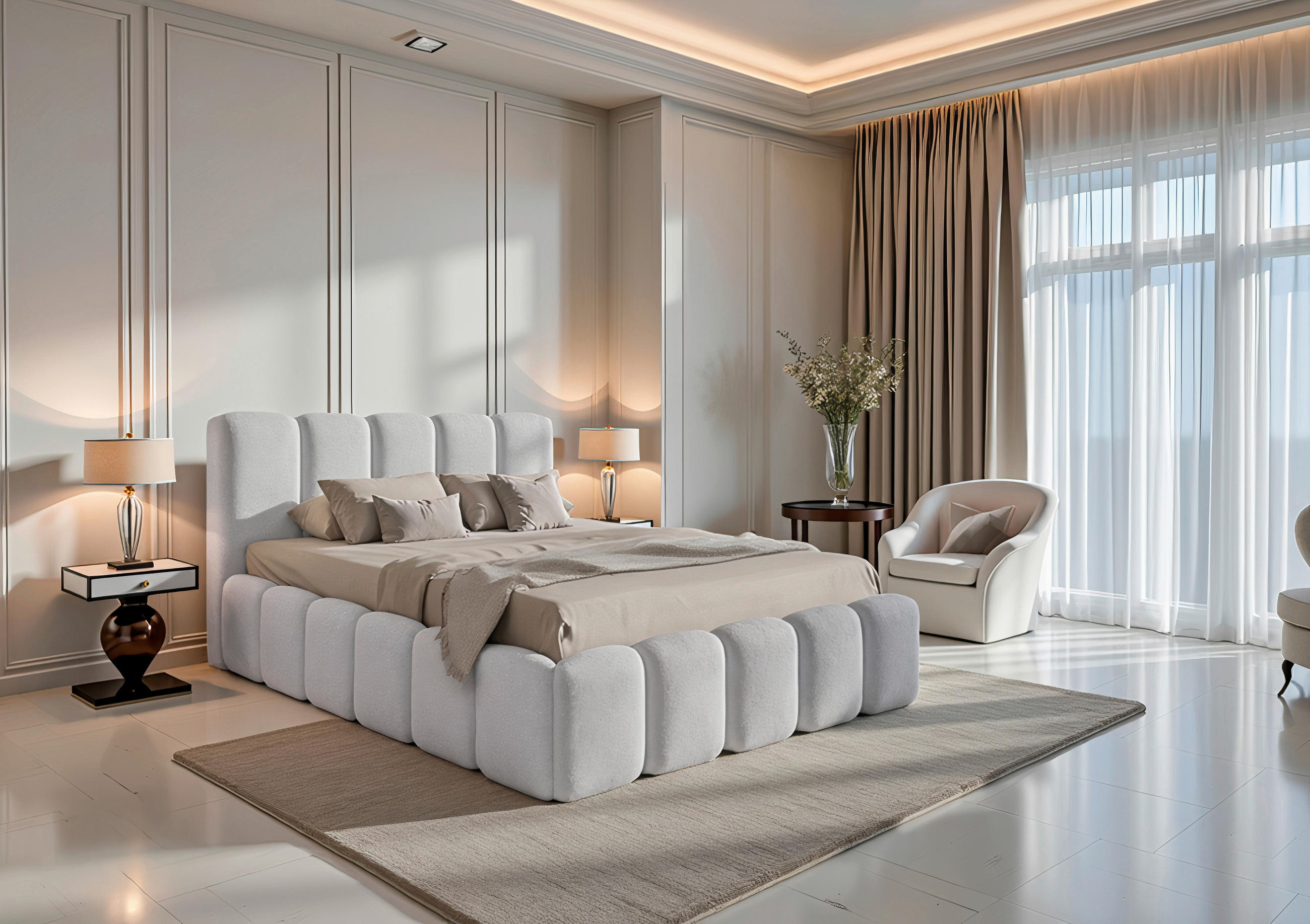 Livetastic ČALÚNENÁ POSTEĽ, 140/200 cm, perleťová