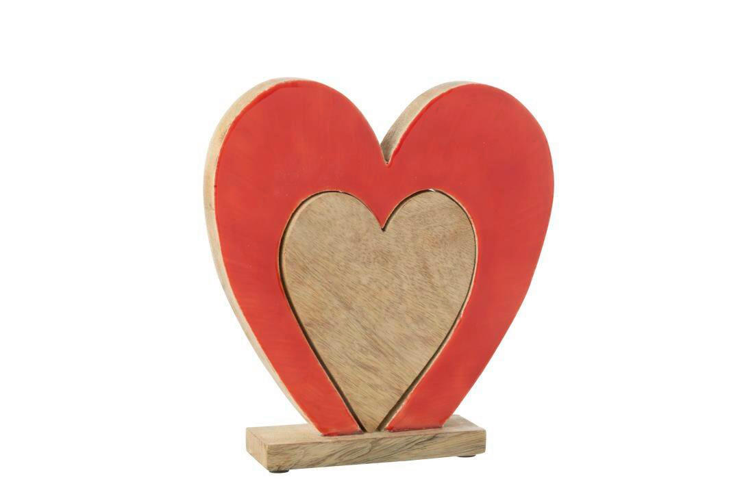 DEKOHERZ - Rot/Naturfarben, Basics, Holz (22,5/5/24cm)