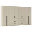 DREHTÜRENSCHRANK 400/223/61 cm,  in Champagner, 8-türig  - Champagner/Schwarz, Basics, Holzwerkstoff/Metall (400/223/61cm) - Novel