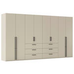 DREHTÜRENSCHRANK 400/223/61 cm,  in Champagner, 8-türig  - Champagner/Schwarz, Basics, Holzwerkstoff/Metall (400/223/61cm) - Novel