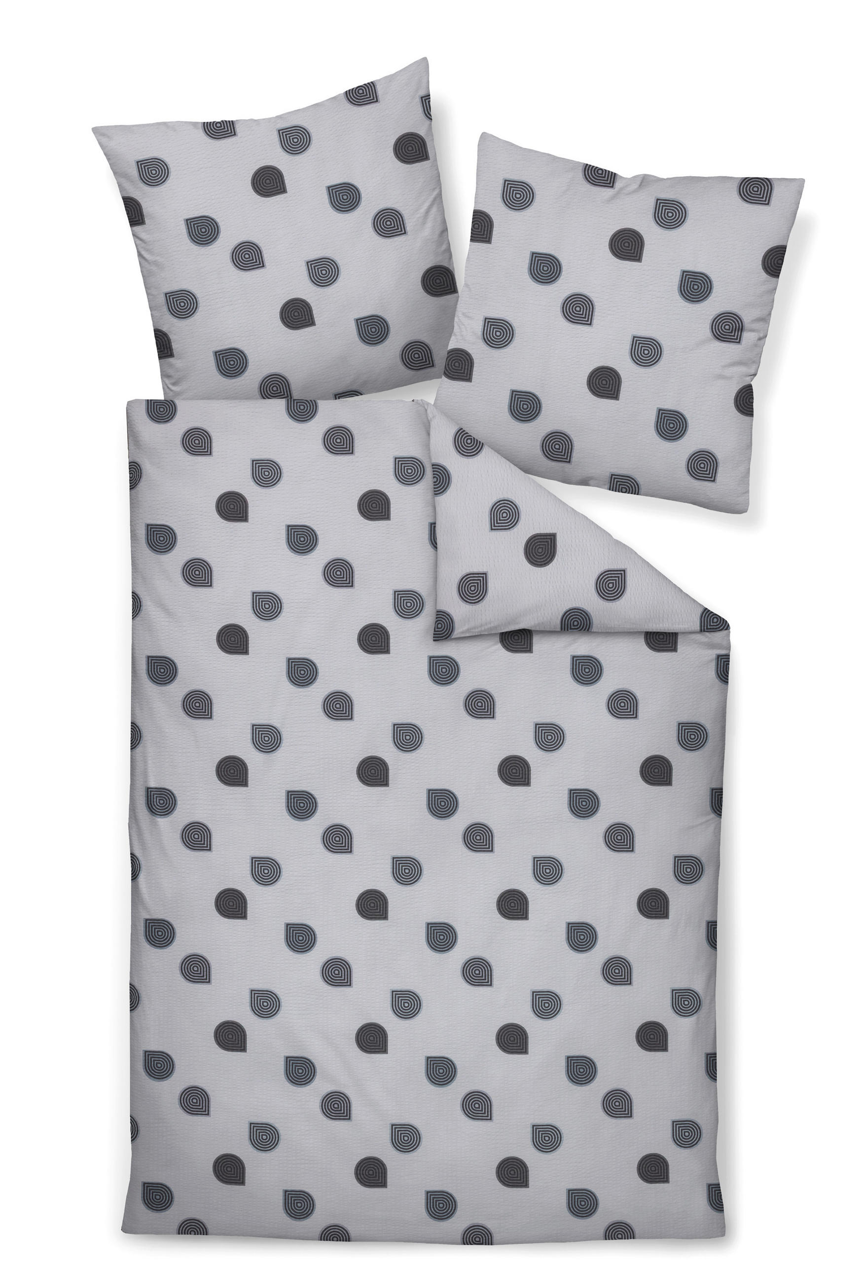 BETTWÄSCHE Seersucker 135/200 cm  - Silberfarben, Design, Textil (135/200cm) - Janine