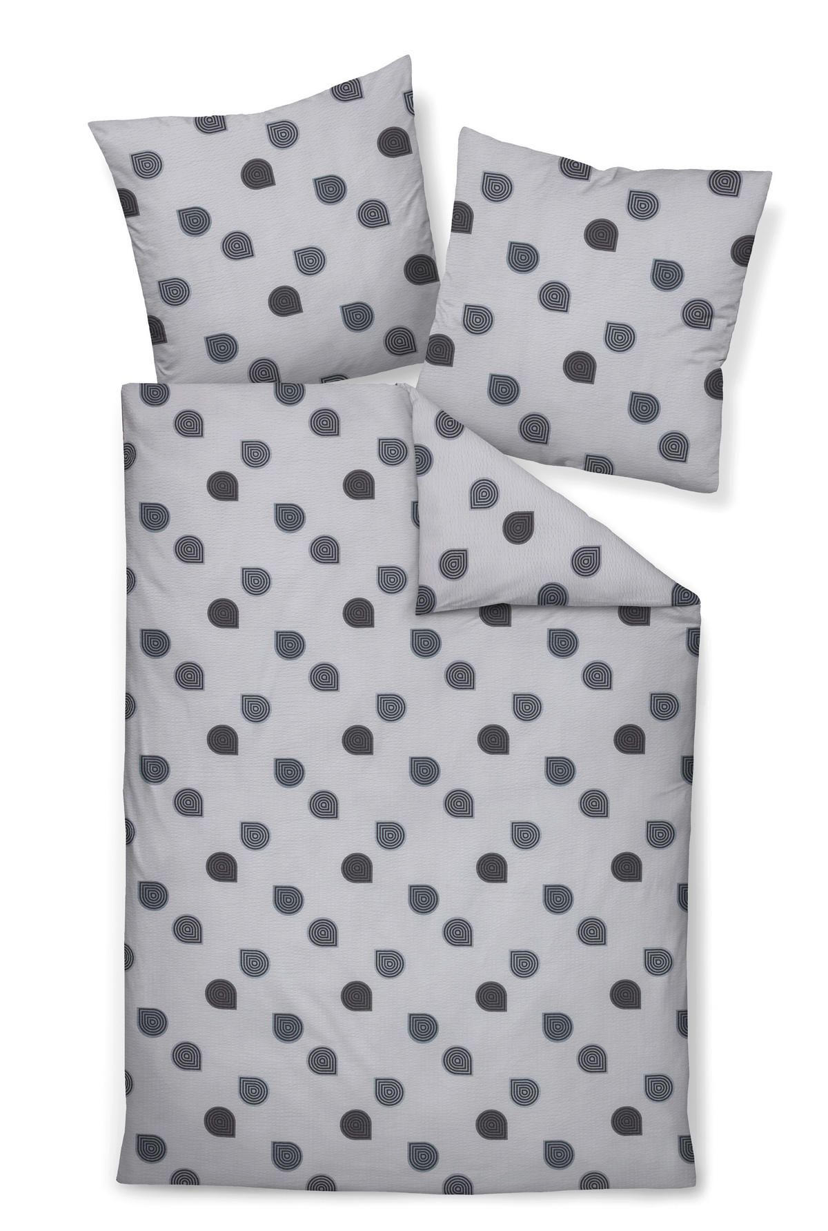 BETTWÄSCHE Seersucker 135/200 cm  - Silberfarben, Design, Textil (135/200cm) - Janine