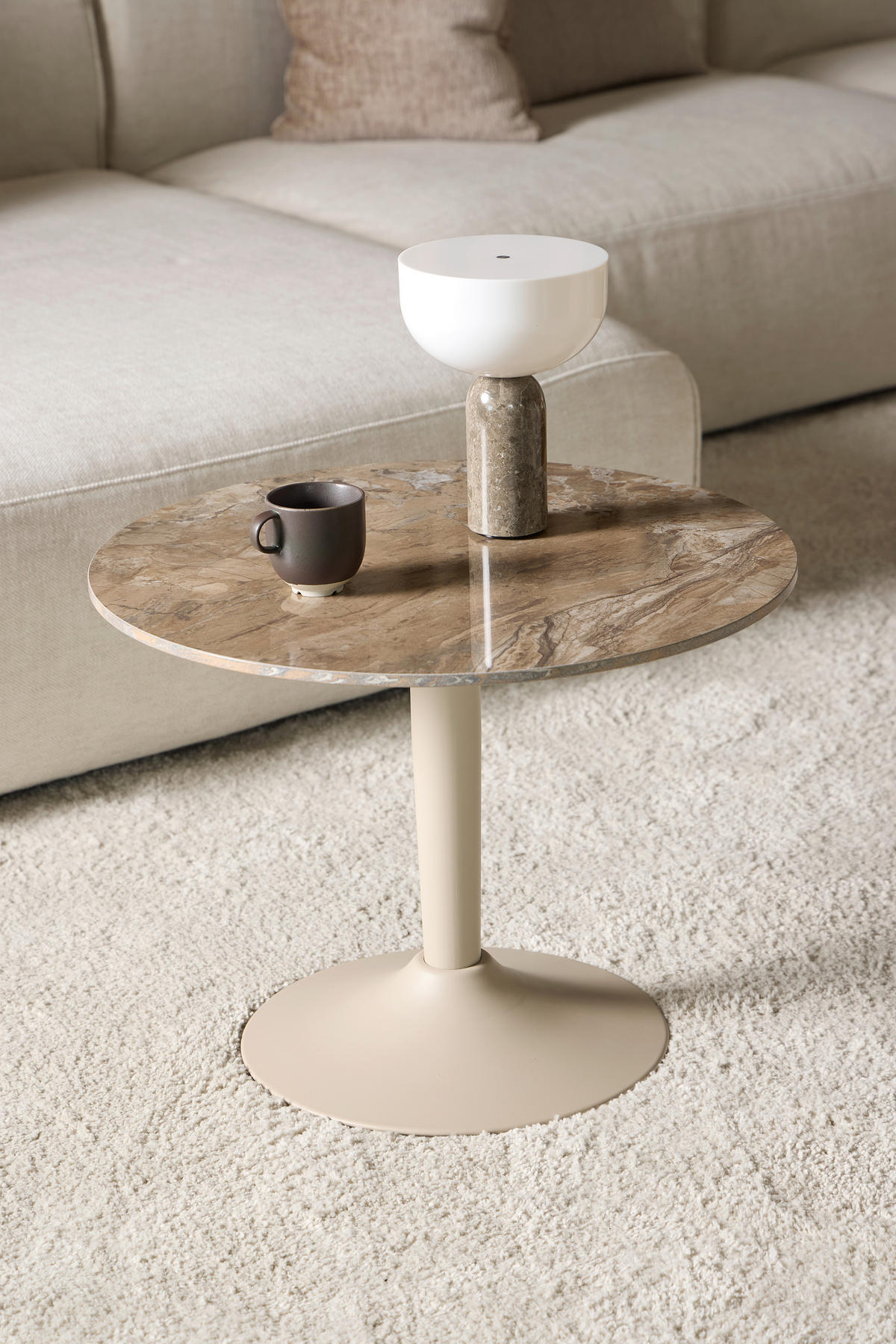 SOFFBORD i metall, keramik 60/60/45 cm  - brun/grå, Design, metall/keramik (60/60/45cm) - MID.YOU