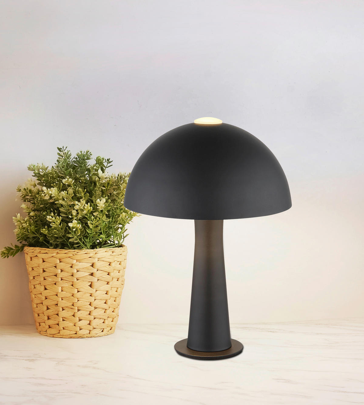 TISCHLEUCHTE Julia 20/28,5 cm  - Schwarz, Design, Kunststoff/Metall (20/28,5cm) - Globo