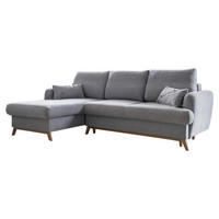 ECKSOFA Hellgrau Chenille  - Hellgrau/Naturfarben, Holz/Textil (157/235cm) - MID.YOU