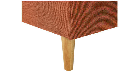ECKSOFA in Flachgewebe Rostfarben - Rostfarben/Eiche Wotan, KONVENTIONELL, Holz/Textil (255/157cm) - Carryhome