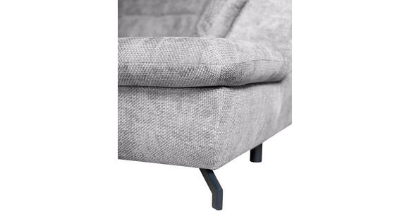 WOHNLANDSCHAFT  in Struktur Hellgrau  - Hellgrau/Schwarz, KONVENTIONELL, Textil/Metall (188/357/253cm) - Carryhome