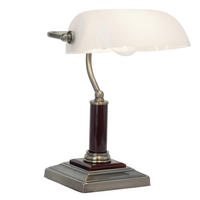 SCHREIBTISCHLEUCHTE Bankir 26/24/33,5 cm   - Messingfarben, Basics, Holz/Metall (26/24/33,5cm) - Brilliant