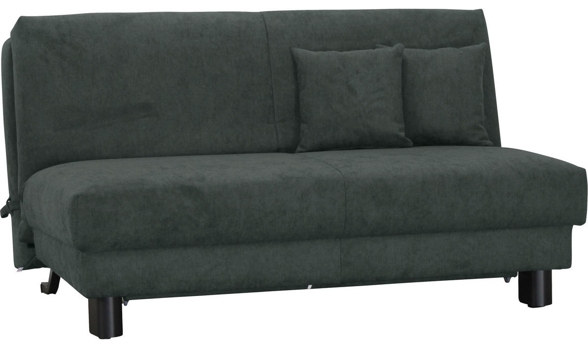 SCHLAFSOFA Flachgewebe Dunkelgrau  - Dunkelgrau/Schwarz, Design, Textil/Metall (160/85/100cm) - Carryhome