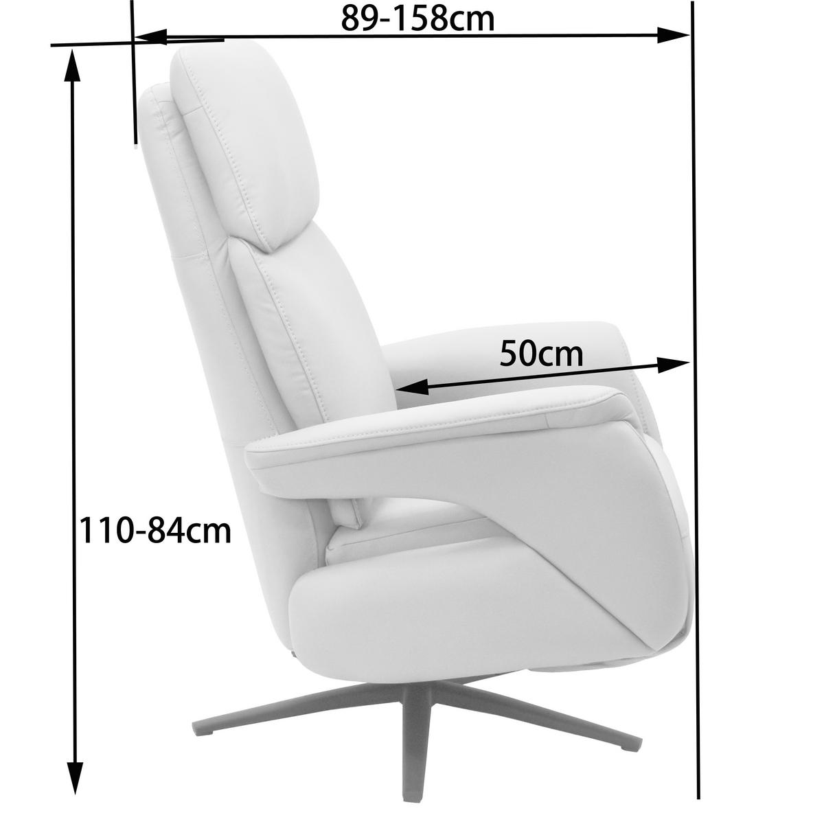 RELAXSESSEL Jessica beschichtet Kombination Echtleder/Lederlook    - Hellgrau/Schwarz, Design, Leder/Textil (74/100/89cm) - Cantus