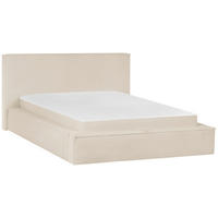 KONTINENTALSÄNG 140/200 cm  i beige  - beige/svart, Klassisk, trä/textil (140/200cm) - Visionight