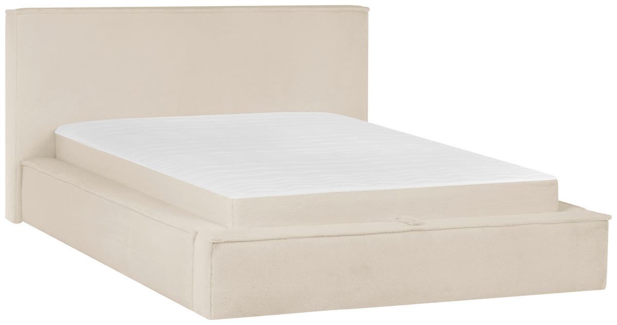 KONTINENTALSÄNG 140/200 cm  i beige  - beige/svart, Klassisk, trä/textil (140/200cm) - Visionight