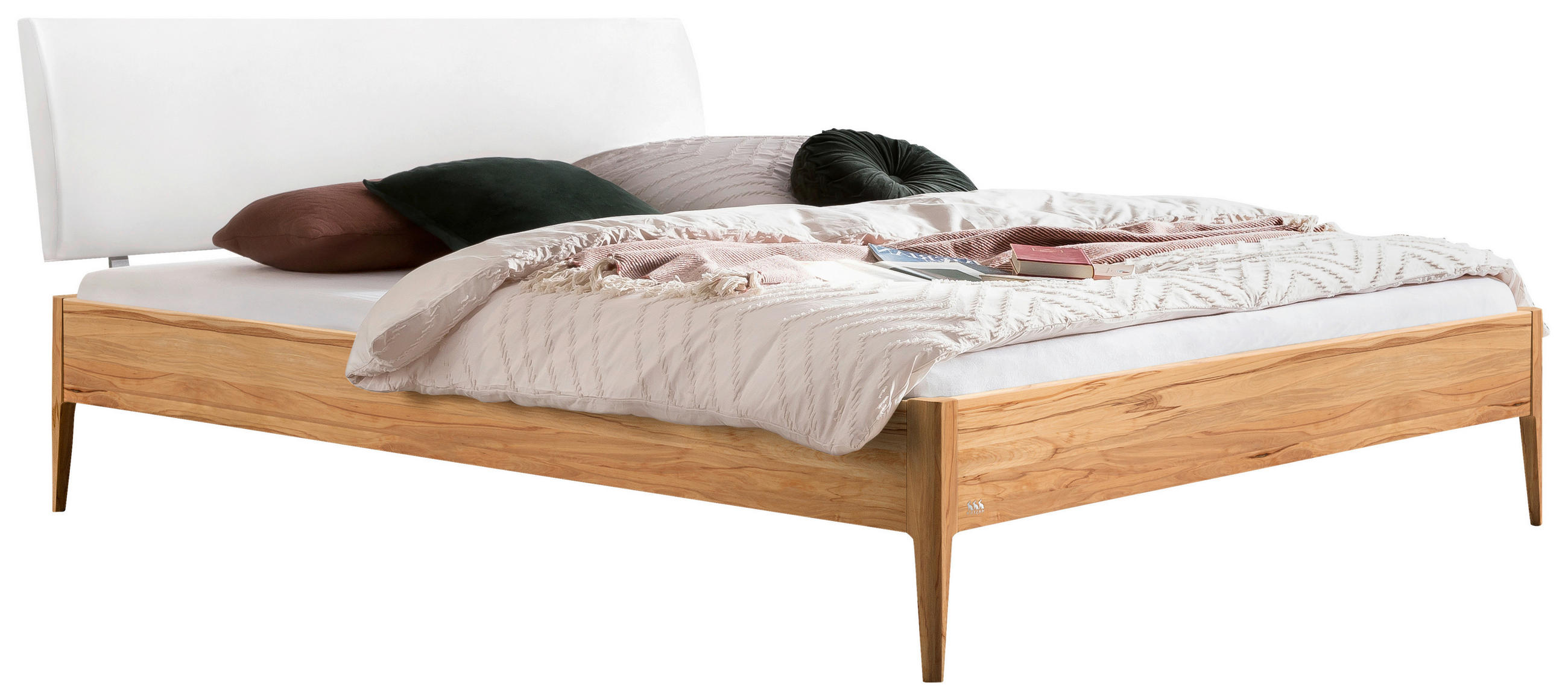 BETT 140/200 cm  in Weiß, Buchefarben  - Buchefarben/Weiß, KONVENTIONELL, Holz (140/200cm) - Hasena