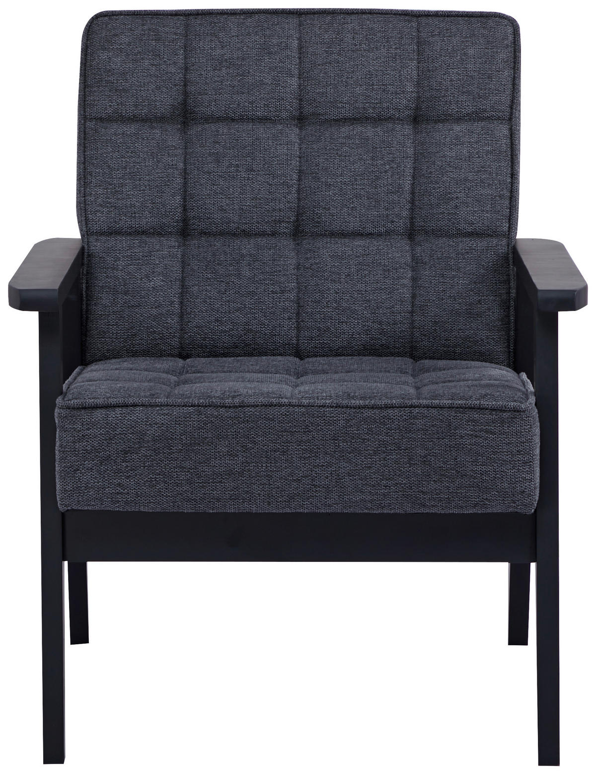 SESSEL in Webstoff Grau  - Schwarz/Grau, Design, Holz/Textil (64/77,5/67cm) - Ti'me