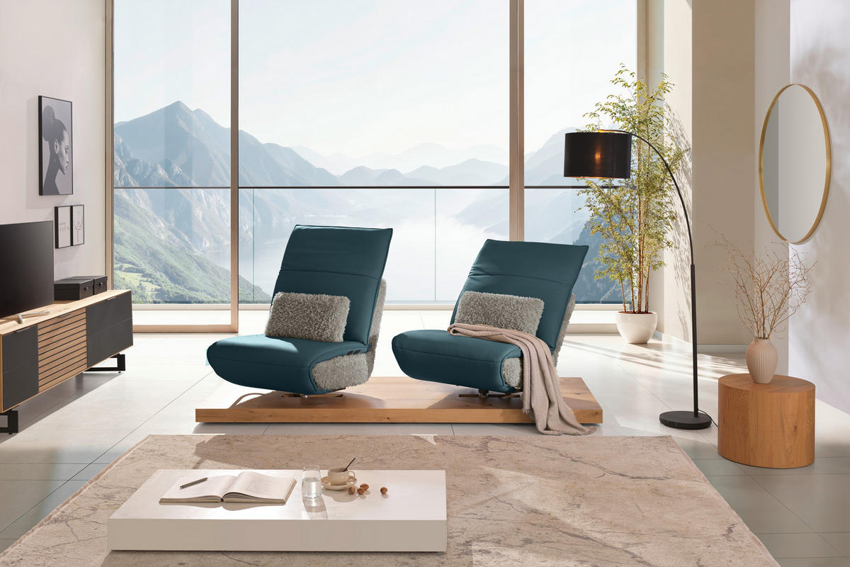 2-SITZER-SOFA  in Hochflor Echtleder Opal, Greige  - Greige/Opal, Design, Leder/Holz (240/65/104cm) - Koinor