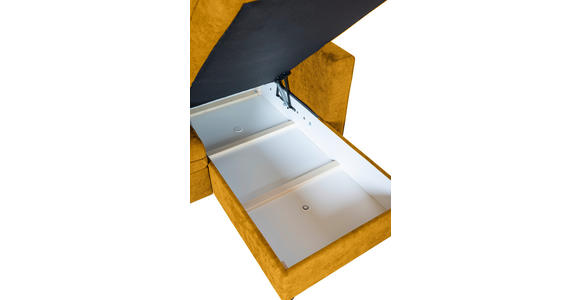 ECKSOFA Senfgelb Flachgewebe - Senfgelb/Schwarz, KONVENTIONELL, Textil/Metall (252/162cm) - Carryhome