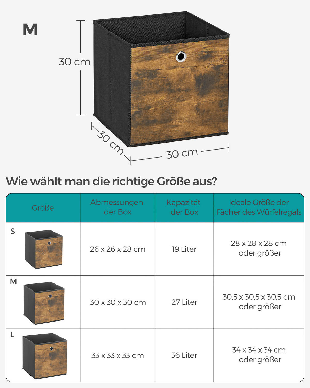FALTBOX 30/30/30 cm  - Beige, Basics, Textil (30/30/30cm)