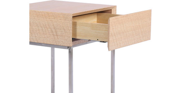 NACHTKÄSTCHEN in furniert Eiche Silberfarben, Eichefarben  - Eichefarben/Silberfarben, Basics, Holz/Holzwerkstoff (40/62/40cm) - Xora
