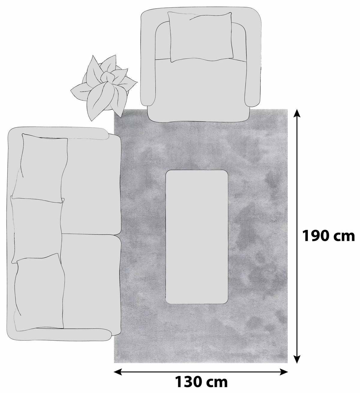 HOCHFLORTEPPICH 130/190 cm Relaxx Hellgrau  - Hellgrau, Basics, Textil (130/190cm) - Esprit