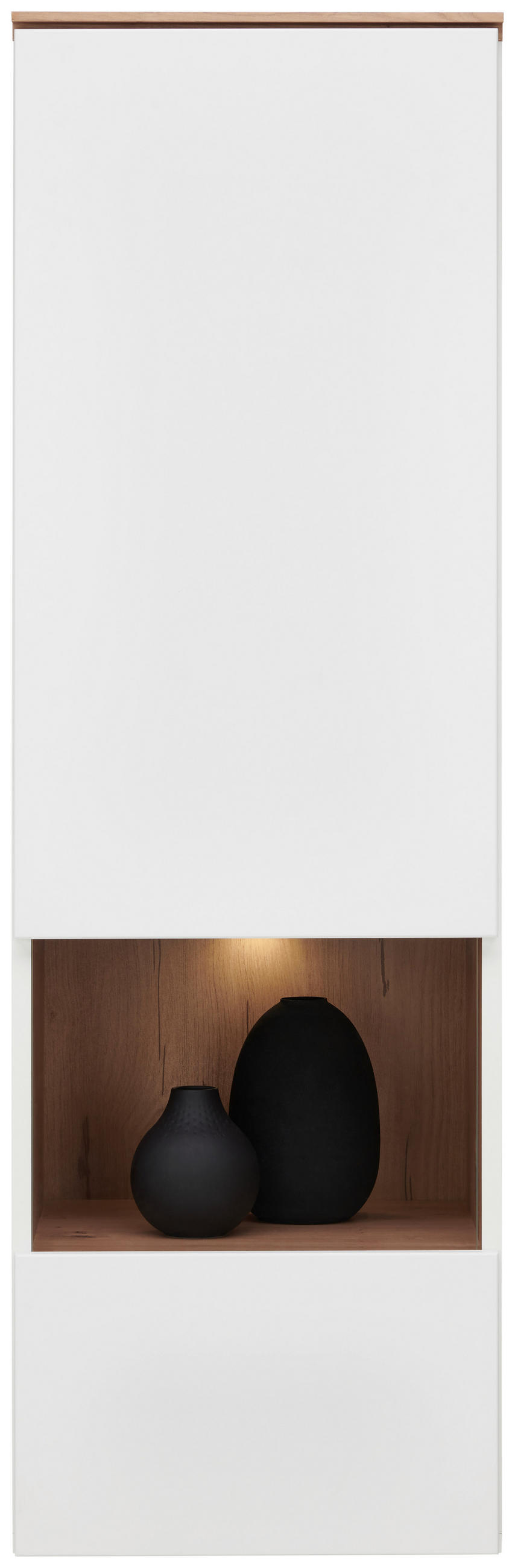 VITRINA VISEĆA 40/126/37 cm   - bijela/boje hrasta, Moderno, staklo/drvni materijal (40/126/37cm) - Hom`in