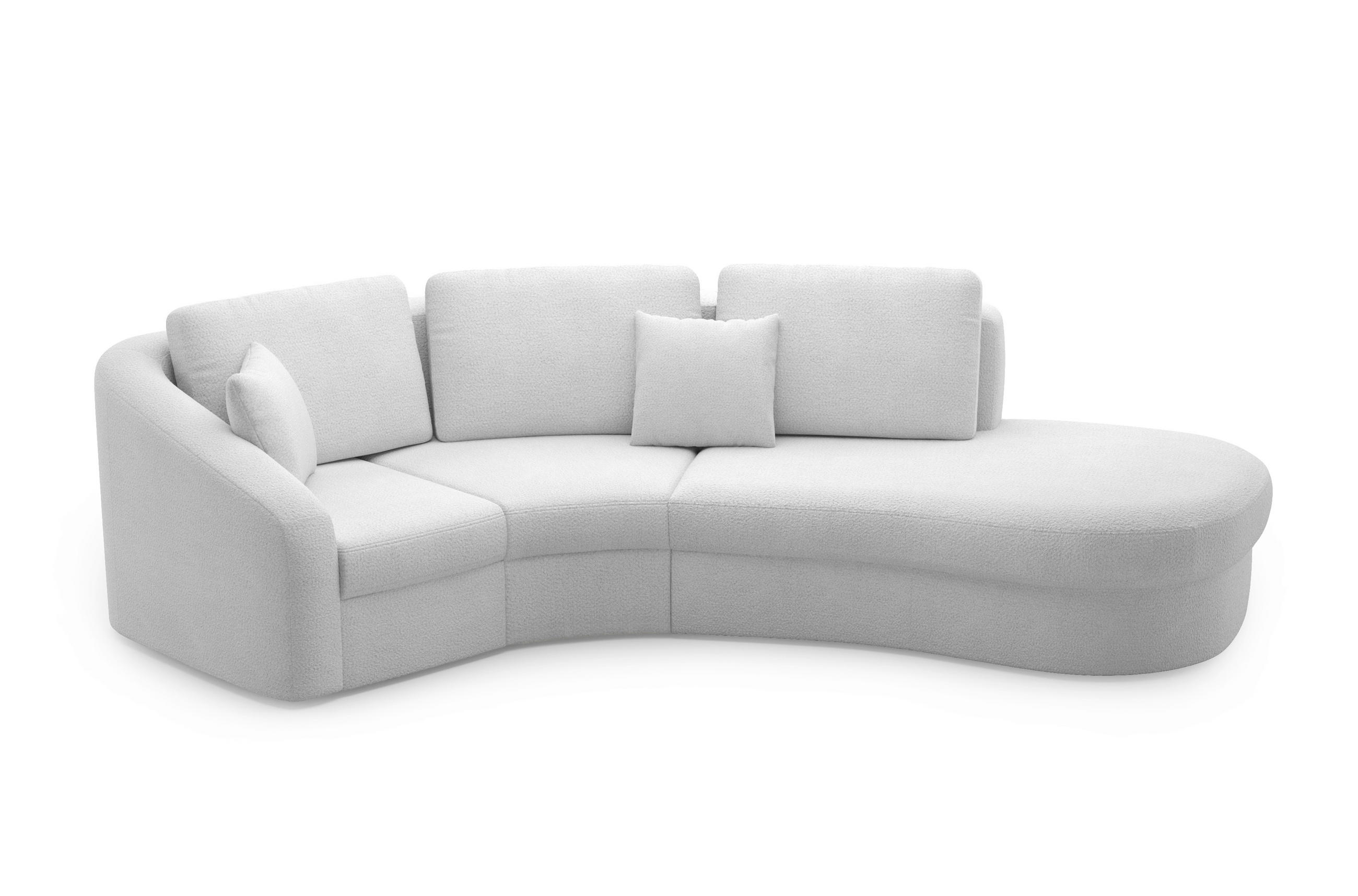 ECKSOFA in Flachgewebe Silberfarben  - Silberfarben/Schwarz, Modern, Kunststoff/Textil (266/230cm) - Sit & More