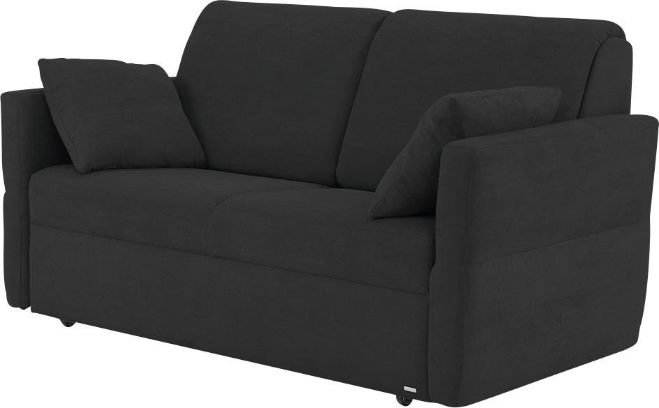 SCHLAFSOFA Chenille Anthrazit  - Anthrazit/Schwarz, KONVENTIONELL, Kunststoff/Textil (150/88/91cm) - Sedda