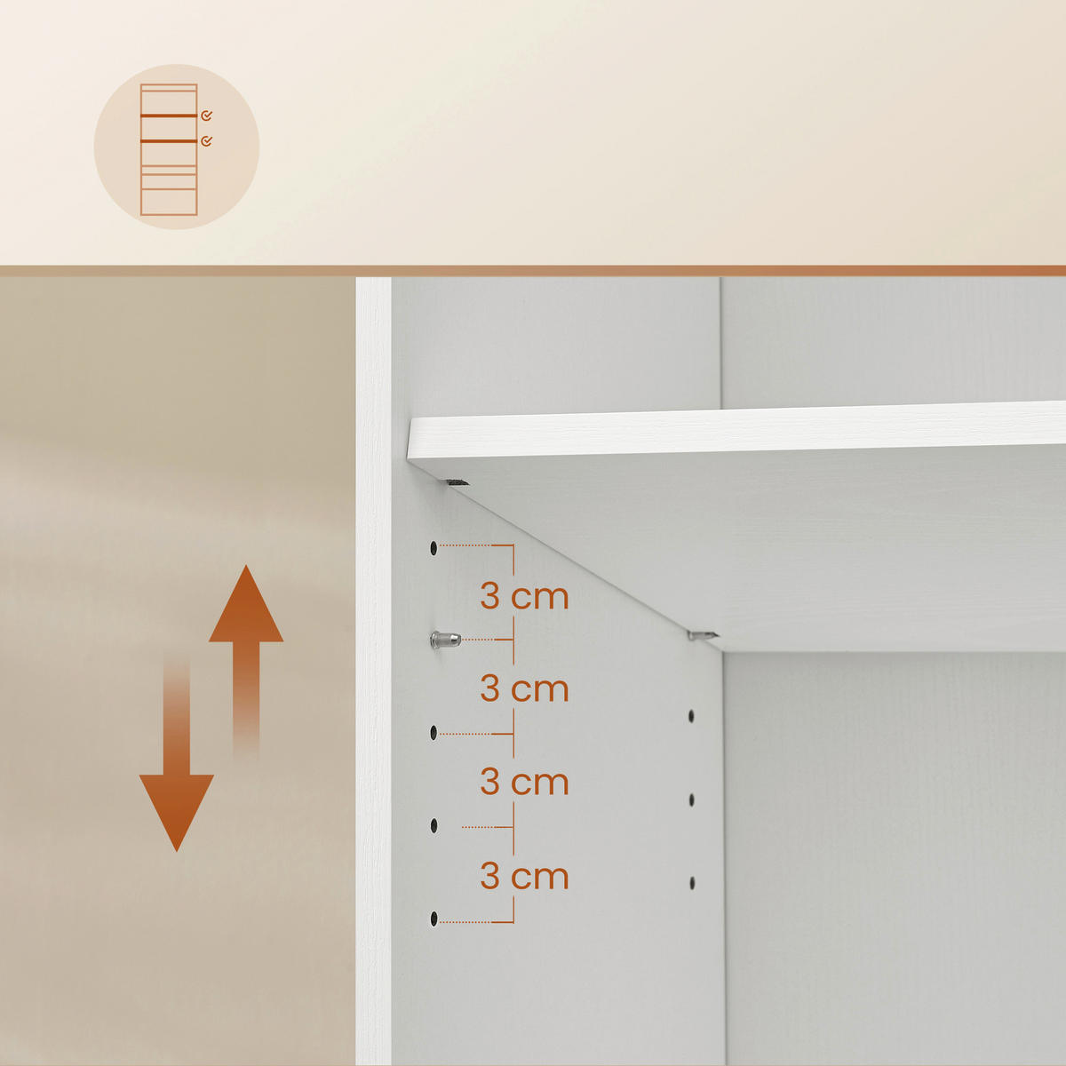 REGALELEMENT Weiß  - Weiß, Trend, Holzwerkstoff (57,1/180/28cm) - Boxxx