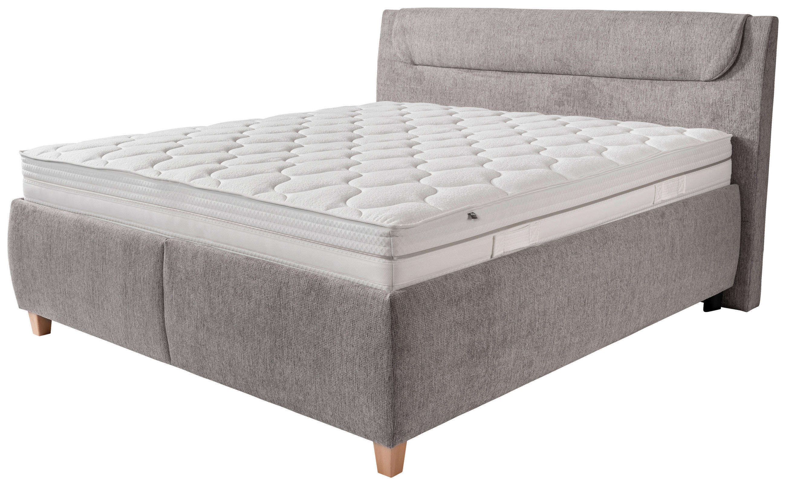 KÁRPITOZOTT ÁGY 180/200 cm  szürke  - szürke, Basics, textil/fa (180/200cm) - Esposa