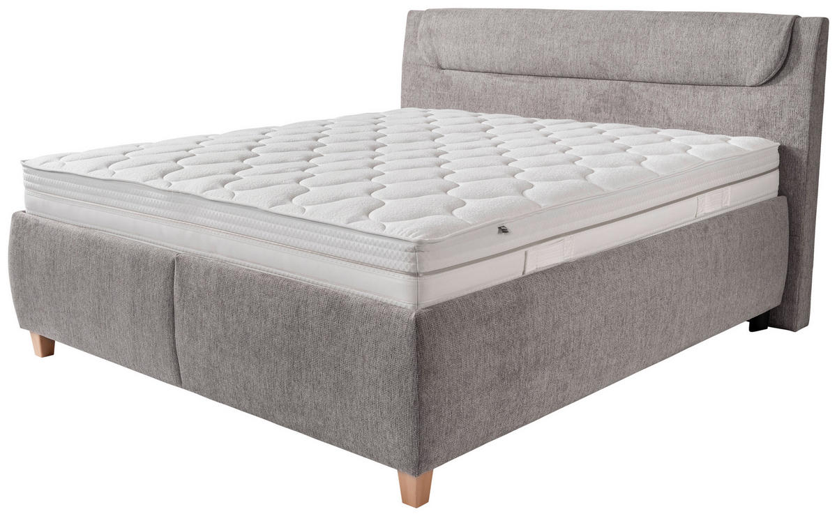 KÁRPITOZOTT ÁGY 180/200 cm  szürke  - szürke, Basics, textil/fa (180/200cm) - Esposa