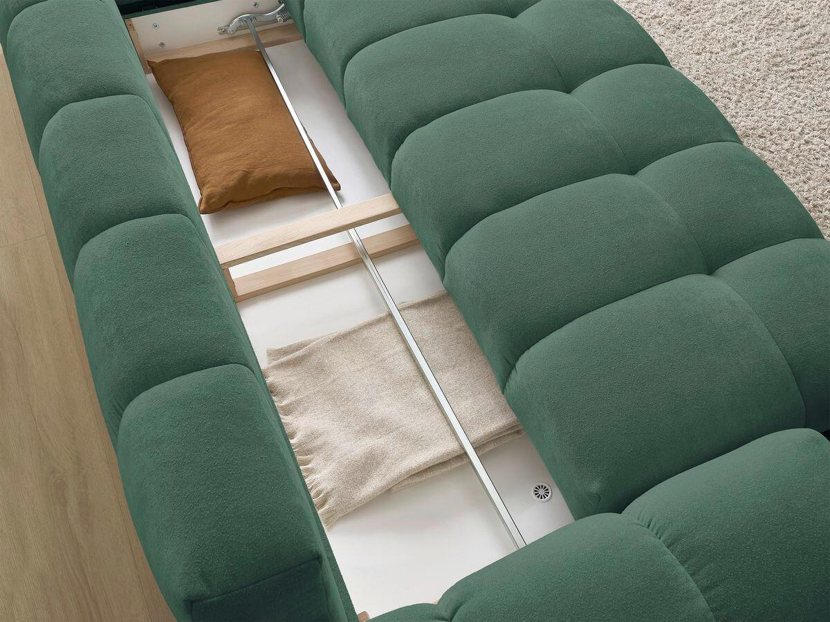 SCHLAFSOFA EVEREST  mit Rücken echt, Armteil links, Armteil rechts Struktur Grün  - Schwarz/Grün, MODERN, Kunststoff/Textil (278/90/115cm)