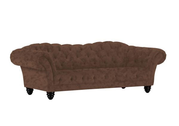 Chesterfield-Sofa in Textil Dunkelbraun