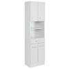 HOCHSCHRANK 50/190/35 cm  - Weiss/Silberfarben, Modern, Holzwerkstoff/Metall (50/190/35cm) - Held
