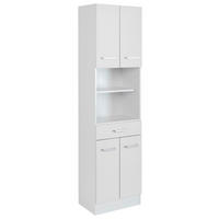 HOCHSCHRANK 50/190/35 cm  - Silberfarben/Weiß, MODERN, Holzwerkstoff/Metall (50/190/35cm) - Held