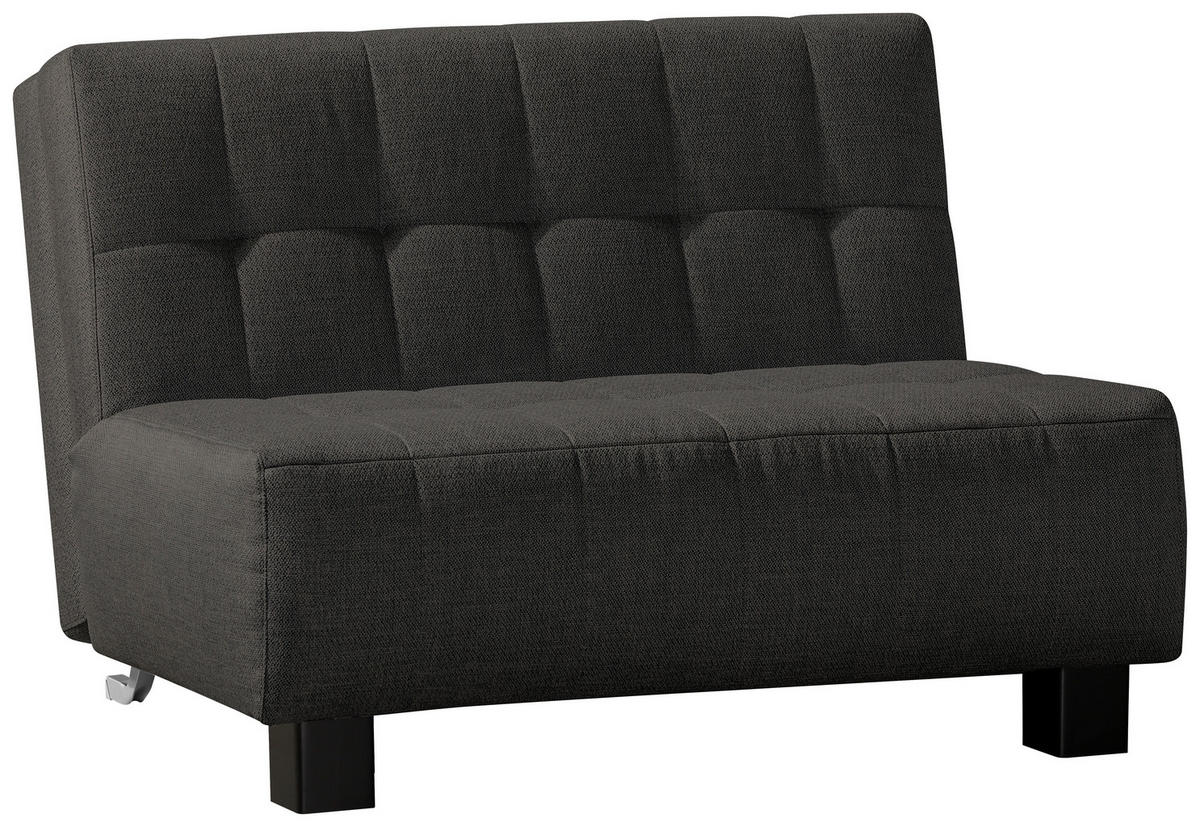 SCHLAFSOFA in Textil Anthrazit  - Anthrazit/Schwarz, Design, Textil/Metall (125/92/102cm) - Novel