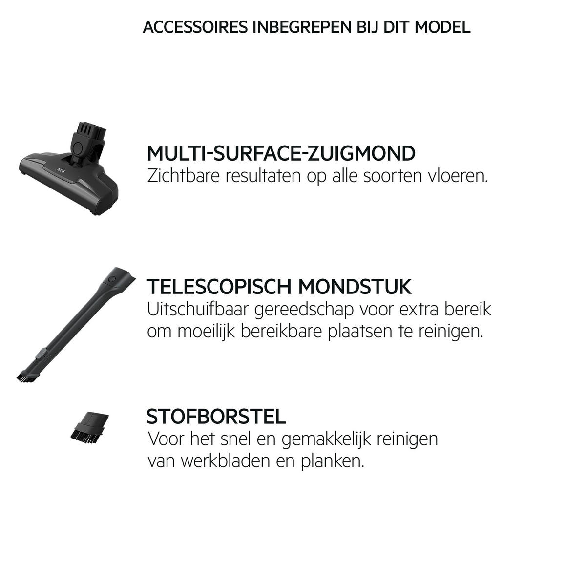 AKKU-BODENSTAUBSAUGER AS52CB18DG  - Dunkelgrau, Basics, Kunststoff (5/110,5/25,5cm) - AEG