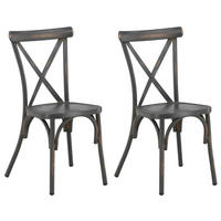 GARTENSTUHL-SET Metall Schwarz  - Schwarz, KONVENTIONELL, Metall (48/88/48cm) - Gardenson