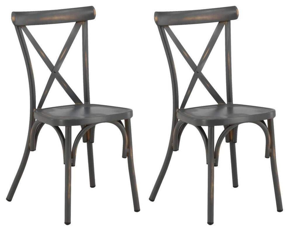 Gardenson Gartenstuhl-Set Schwarz 48x88x48 cm