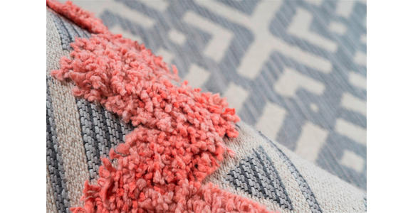 FLACHWEBETEPPICH 160/230 cm Grau, Koralle  - Koralle/Grau, Design, Textil (160/230cm) - Novel