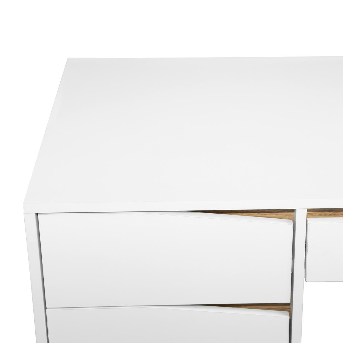 SCHREIBTISCH 140/60/76 cm  in Weiß, Eichefarben  - Eichefarben/Weiß, MODERN, Holzwerkstoff (140/60/76cm) - Venda