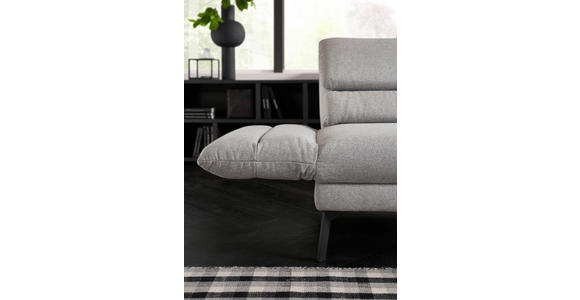 ECKSOFA in Flachgewebe Hellgrau  - Hellgrau/Schwarz, Design, Textil/Metall (212-253/253-321cm) - Dieter Knoll